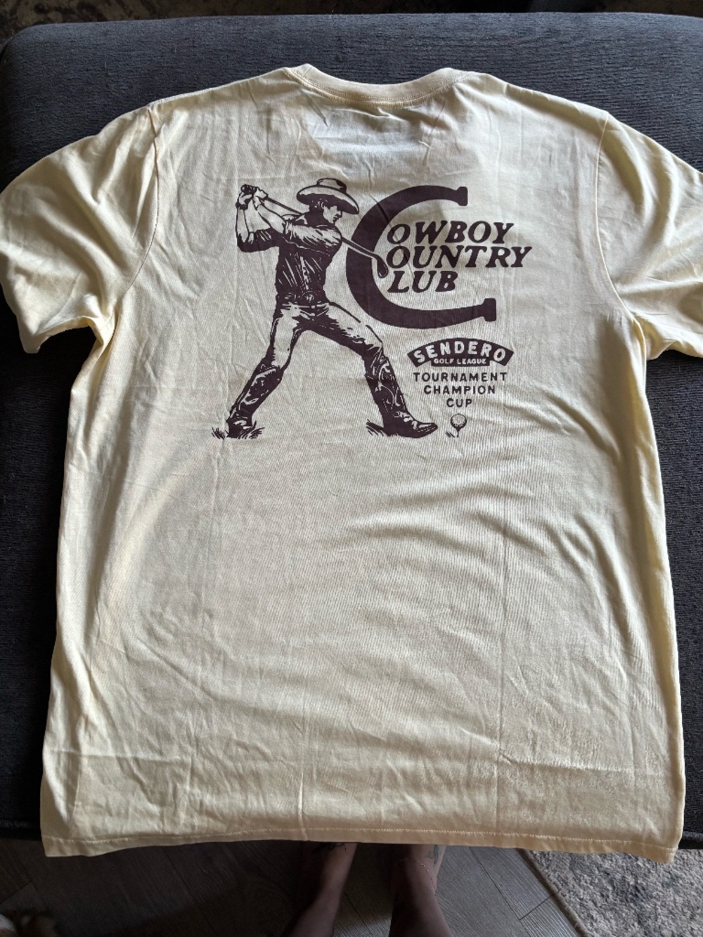 Sendero Cowboy Country Club Graphic Tee Western Golf Shirt NWT